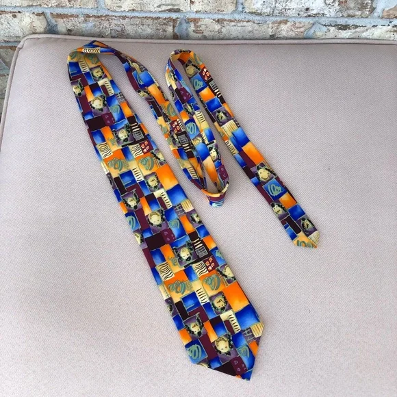 Gilda's Club Men's Silk Multicolor Classic Style Made in USA Tie - Picture 4 of 9